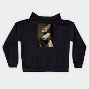 Lady Hareington - Classic Rabbit Portrait Kids Hoodie